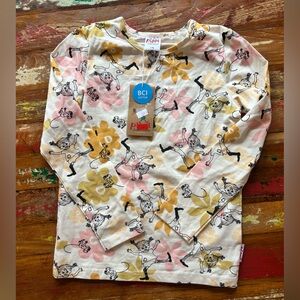 Marimekko Kids Long Sleeve Tee in Pink, Mustard & Black